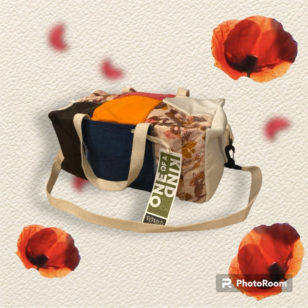 Refried Upcycled Weekender Bag Cream/Floral NWT